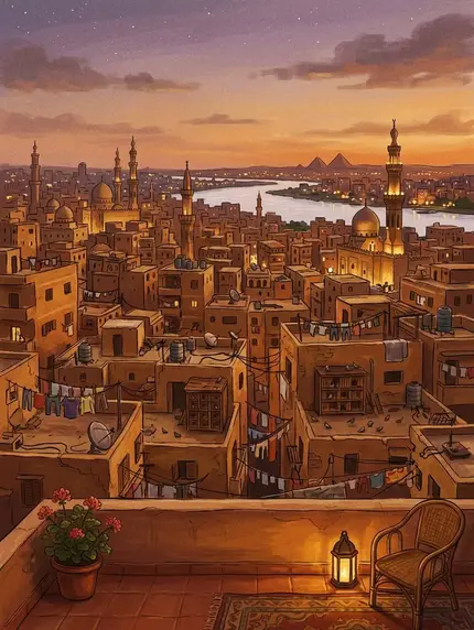 Arabic - Cairo Rooftops at Dusk