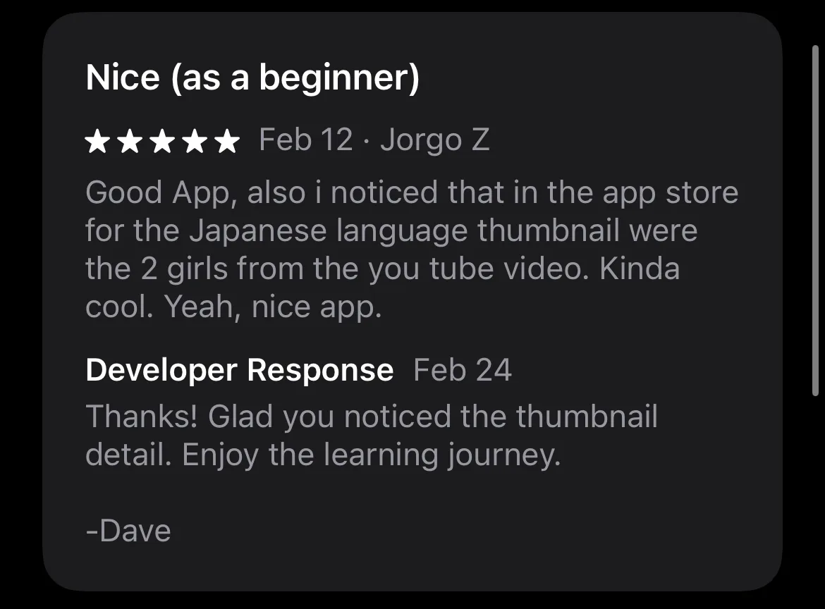 App Store 5-star review